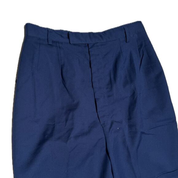 Vintage 1970s Evan Picone Navy Blue High Waist Trouser Pants / Small 26 x 27 - Picture 2 of 4